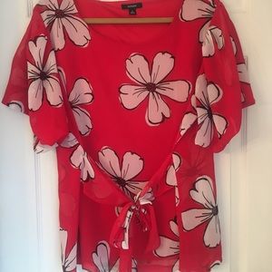 Alfani Red Floral print tunic